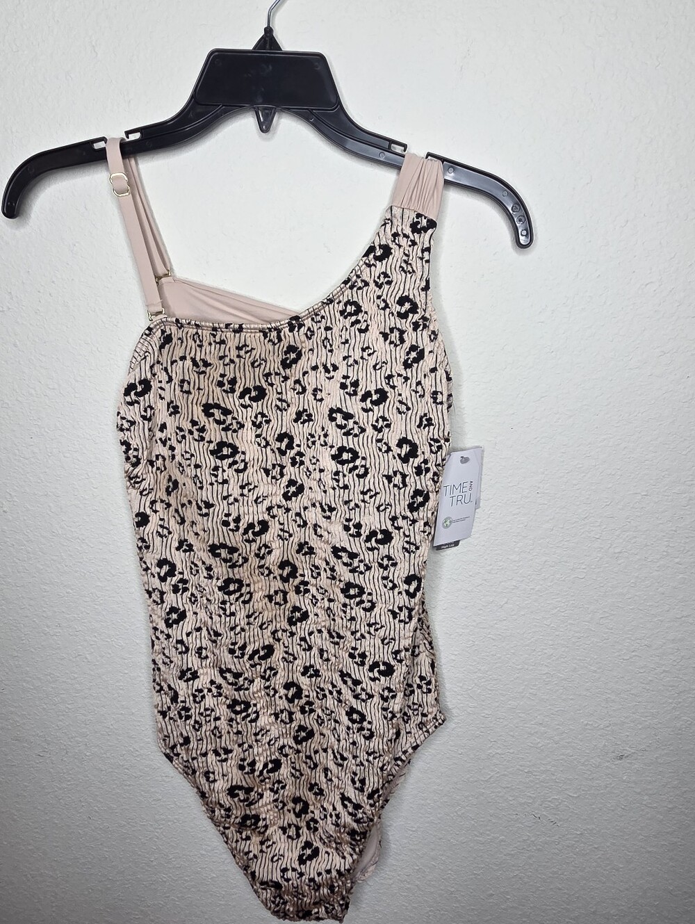 Time and Tru Floral Bodysuit in Blush and Black